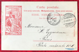 Suisse - Carte Postale JUBILE DE L'UPU 1875-1900 - TAD WINTERTHUR 21.VIII.00 - (A118) - Lettres & Documents