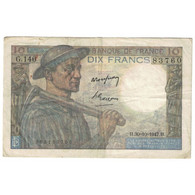 France, 10 Francs, Mineur, 1947, 1947-10-30, TB, Fayette:8.18, KM:99f - 10 F 1941-1949 ''Mineur''