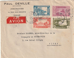 Lettre Au Départ De Dakar Du Juin 1943 Avec Timbres Sénégal  Guinée, Niger Et Daguin Un Seul But La Victoire - Covers & Documents