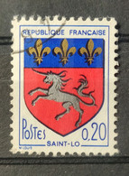 FRANCE : 1966 - Variété N°1510 -  Blason De St Lô - Décalage De Couleur. Licorne Bordée De Noir. - Gebruikt