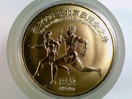 Medaille China, Olympiade Beijing 2008, Staffellauf, Messing - Numismática