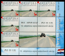 CROATIA 2005 10th Anniversary Of Military Campaigns Block Of 5 + Labels MNH / **.  Michel 716 - Kroatien