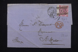 ROYAUME UNI - Victoria 3p. Bord De Feuille Sur Lettre De Creenock Pour La France En 1873 - L 114567 - Covers & Documents