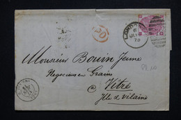 ROYAUME UNI - Victoria 3p. Sur Lettre De Londres Pour La France En 1873 - L 114569 - Covers & Documents