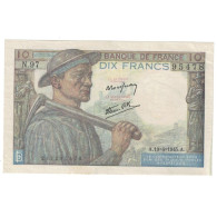 France, 10 Francs, Mineur, 1945, 1945-04-19, SPL, Fayette:8.13, KM:99b - 10 F 1941-1949 ''Mineur''