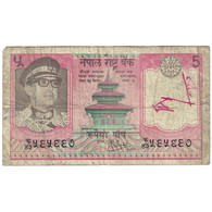 Billet, Népal, 5 Rupees, Undated (1974), KM:23a, B+ - Népal