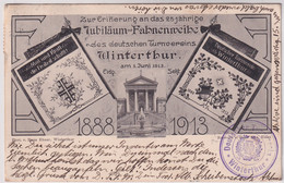 Winterthur - 25 Jähriges Jubiläum Mit Fahnenweihe Des Deutschen Turnvereins Winterthur Mit Vereinsstempel - Winterthur