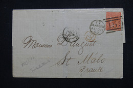 ROYAUME UNI - Victoria 4p. Sur Lettre De Glasgow Pour St Malo ( France ) En 1869 - L 114574 - Covers & Documents
