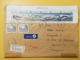 1999 BUSTA COVER RACCOMANDATA REGISTERED POLONIA POLSKA POLAND BOLLO BALTIC SEA PROTECTION OBLITERE' PRUDNIK FOR SUISSE - Storia Postale