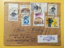 2001 BUSTA COVER  POLONIA POLSKA POLAND BOLLO SIGNS ZODIAC EXHIBITION WARSAW OBLITERE' KATOWICEZ FOR ITALY - Storia Postale