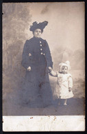 1901 CARTE PHOTO MONTEE -  DAME Avec ENFANT  - FILLETTE - PHOTO VERBEECK ANVERS - Alte (vor 1900)