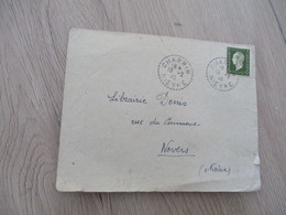 France TP 694 Seul Sur Lettre Cachet Perlé Charrin Nièvre 19/02/1946 - 1921-1960: Période Moderne