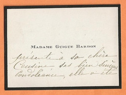 CARTE DE VISITE MANUSCRITE Et SIGNÉE PÉROUGES 31 AOUT 1920 - MADAME GUIGUE BARDON - AIN - Cartoncini Da Visita
