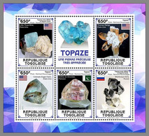 TOGO 2021 MNH Minerals Mineralien Mineraux Topaz M/S - OFFICIAL ISSUE - DHQ2203 - Minerals