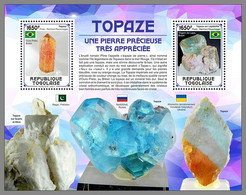 TOGO 2021 MNH Minerals Mineralien Mineraux Topaz S/S - OFFICIAL ISSUE - DHQ2203 - Minerals