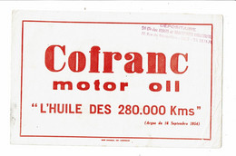 Buvard COFRANC Motor Oil Huile Moeteur Automobile Société Générale Des Huiles Industrielles Lille - Auto's