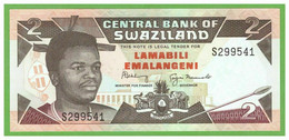 SWAZILAND 2 EMALANGENI 1992/1995  P-18b  UNC - Swaziland