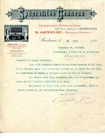 FACTURE.33.BORDEAUX.LABORATOIRES.SPECIALITES GENNEAU.R.GENNEAU PHARMACIEN-PREPARATEUR 173 RUE JUDAÏQUE. - Chemist's (drugstore) & Perfumery