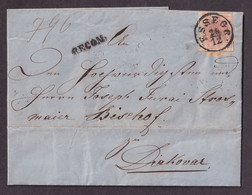 Croatia/Austria - Letter With Complete Content, Sent By Registered Mail From Osijek To Đakovo 26.12. 1856, To Bishop J.J - Brieven En Documenten