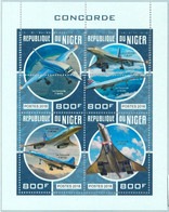 A1438xx - NIGER - ERROR, MISPERF STAMP SHEET, 2018: Concord, Airplanes - Concorde