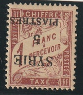 Syrie Taxe N° 31a  Surcharge Renversée Sans Charniére ** - Postage Due