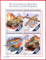 A4377 - NIGER - ERROR, MISPERF STAMP SHEET, 2019: WW II, Airplanes, Tanks - Guerre Mondiale (Seconde)