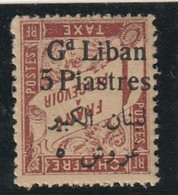 Grand Liban Taxe N° 10 Surcharge Renversée Sans Charniére** - Postage Due