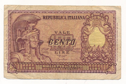 ITALIA - 100 Lire 31. 12. 1951   2 SCANS - 100 Liras