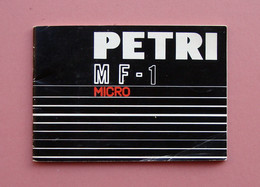 Petri M F 1 Micro Macchina Fotografica Reflex Libretto Istruzioni - Fototoestellen