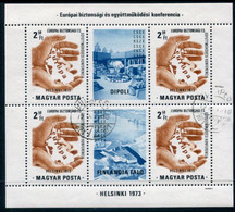 HUNGARY 1973 European Security Conference Block Used.  Michel Block 99 - Oblitérés