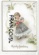 Hjartlig Gratulation. Petite Fille "Belle Epoque" Et Fleurs. Coloprint Spécial 8645 - Non Classificati