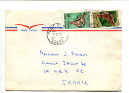 GABON Port Gentil 1972  - Affranchissement Sur Lettre Par Avion - Papillon - Gabón (1960-...)