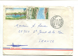 GABON Libreville 1976  - Affranchissement Sur Lettre Par Avion - Ponts - Gabun (1960-...)