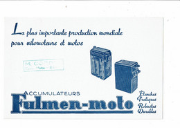 Buvard Batteries Accumulateurs FULMEN Vélomoteurs Motos Tampon Corde Cycles Brives ? Briey ? - Auto's