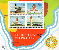 South Africa - 1988 - Lighthouses - Mint Souvenir Sheet - Unused Stamps