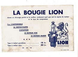 Buvard BOUGIE LION Automobile Motocyclette Aviation Moteur Marin - Macchina