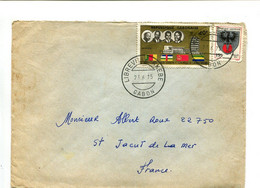 GABON 1975  - Affranchissement Sur Lettre Par Avion - - Gabun (1960-...)