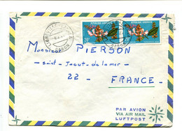 GABON Libreville Lalala 1975  - Affranchissement Sur Lettre Par Avion - Fleur (déf.) - Gabon (1960-...)