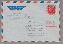 CH Heimat SH Neuhausen 1948-02-20 Luftpostbrief Nah Sao Paulo 5gr. Mit 90Rp. - Covers & Documents