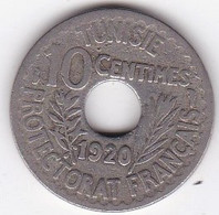 Protectorat Français 10 Centimes 1920 , Bronze Nickel - Tunisie