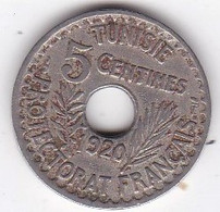 Protectorat Français . 5 Centimes 1920 HA 1338, Grand Module, En Frappe Monnaie En Cupro Nickel, Lec# 85 - Tunesien