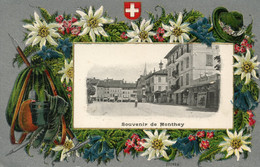 S6881 Cpa Suisse - Souvenir De Monthey - Monthey