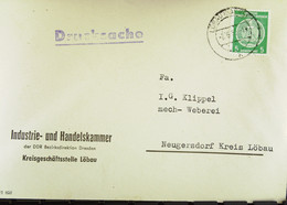 DDR: Ds-Dienst-Brief Mit 5 Pf EF Aus LÖBAU (Sa.) Vom 2.6.59 Abs: Industrie- Und Handelkammer Nach Neugersdorf Knr: 34 - Briefe U. Dokumente