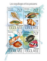 2013 TOGO MNH. SHELLS AND FISH   |  Yvert&Tellier Code: 3673-3676  |  Michel Code: 5401-5404 - Togo (1960-...)