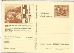 AUSTRIA ENTERO POSTAL JUVABA 73 EUROPA CEPT BADGASTEIN TERMALISMO SPA - Kuurwezen