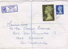 GREAT BRITAIN ENVELOPE CIRCULATED 1984, BATTERSEA TO GENEVA SWITZERLAND. REGISTERED.- LILHU - Covers & Documents
