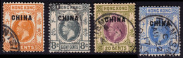 HONG KONG Overprinted With CHINA On 4 Hong Kong KG5 Stamps 6c, 8c, 10c &20c - USED @P904 - Usados