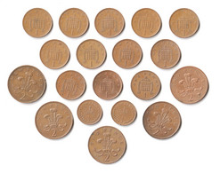 Monnaies - Grande-Bretagne, Lot De 19 Monnaies : 1/2 New Penny, 1 New Penny Et 2 New Pence - Autres & Non Classés