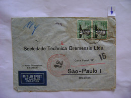 GERMANY - LETTER SENT FROM BREMEN TO SAO PAULO (BRAZIL) IN 1939 IN THE STATE - Other