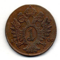 AUSTRIA, 1 Kreuzer, Copper, Year 1800-A, KM #2056 - Autriche